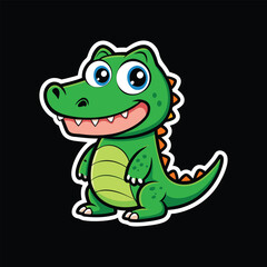 Naklejka premium Crocodile wild animal vector cartoon sticker