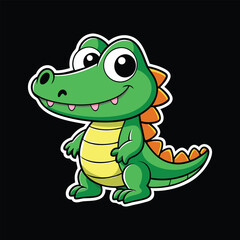 Fototapeta premium Crocodile wild animal vector cartoon sticker