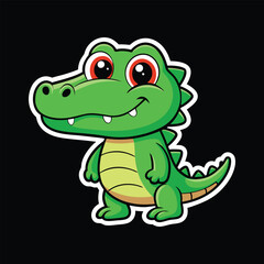 Crocodile wild animal vector cartoon sticker