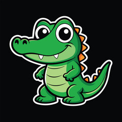 Fototapeta premium Crocodile wild animal vector cartoon sticker