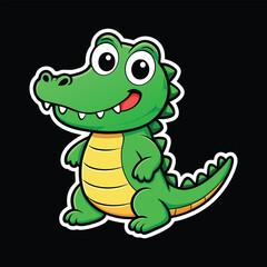 Fototapeta premium Crocodile wild animal vector cartoon sticker