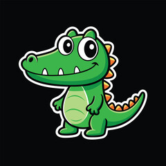 Crocodile wild animal vector cartoon sticker