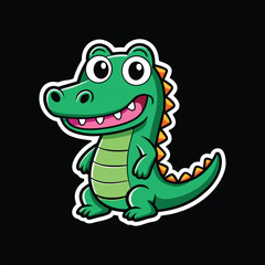 Fototapeta premium Crocodile wild animal vector cartoon sticker