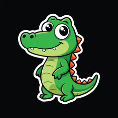 Crocodile wild animal vector cartoon sticker