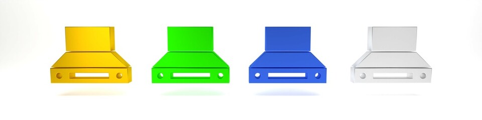 Colorful Kitchen extractor fan icon isolated on white background. Cooker hood. Kitchen exhaust. Household appliance. Minimalism concept. 3D render illustration