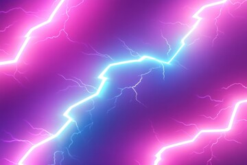 Fototapeta premium Striking Electric Bolts Illuminate a Vivid Gradient of Colors in a Dynamic Digital Landscape