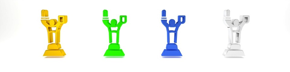 Colorful Mother Motherland monument in Kiev, Ukraine icon isolated on white background. Minimalism concept. 3D render illustration