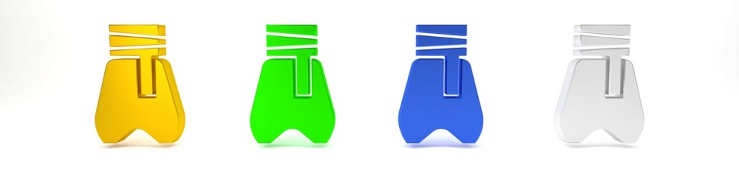 Colorful Cossack pants with a belt icon isolated on white background. Cossack bloomers. Minimalism concept. 3D render illustration