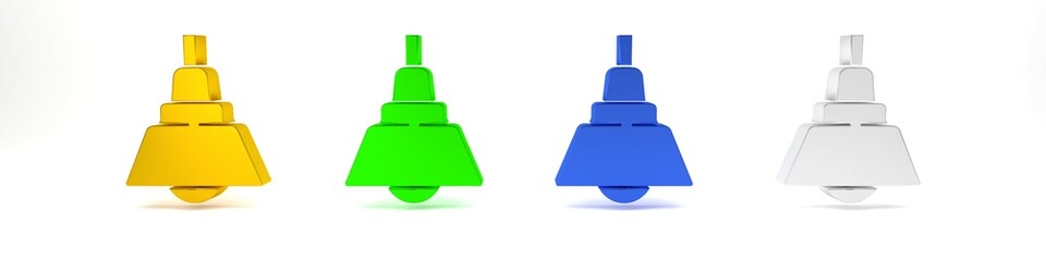 Colorful Chandelier icon isolated on white background. Minimalism concept. 3D render illustration