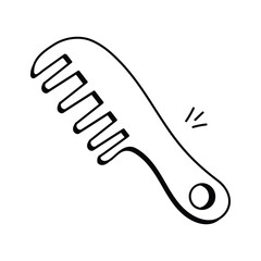 Modern hand drawn icon of hair comb, ready for premium use