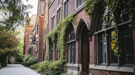 Fototapeta premium Ivy Covered Brick Building
