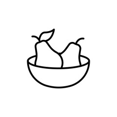 Pear fruit outline icons, minimalist vector illustration ,simple transparent graphic element .Isolated on white background