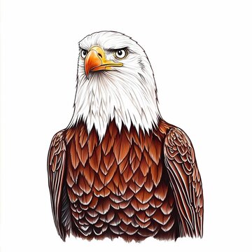 recommend clip art: A eagle hand drawn with colored pencils, style watercolor, isolated, clipart
