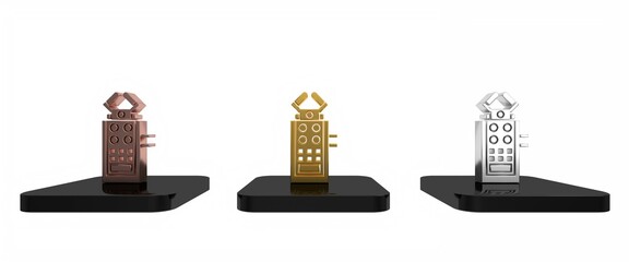 Colorful Microphone icon isolated on white background. On air radio mic microphone. Speaker sign. Minimalism concept. 3D render illustration