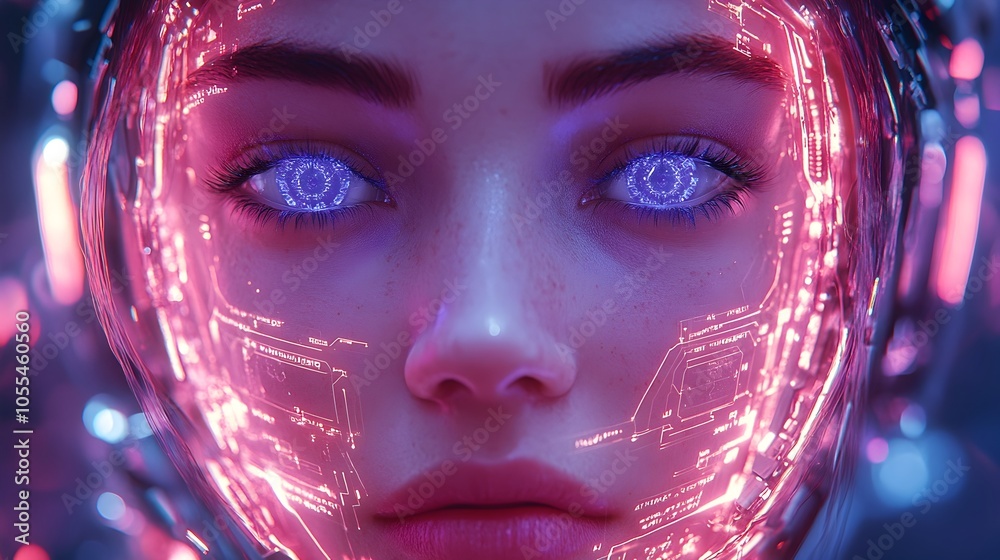 Leinwandbilder ai-powered control and command of autonomous synthetic lifeforms,showcasing futuristic digital techn