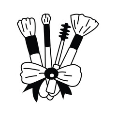 Check this icon of makeup brushes in modern design