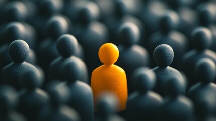 Obraz premium A group of people with one person standing out in the middle