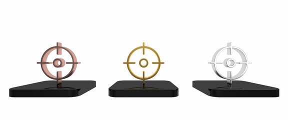 Colorful Target sport icon isolated on white background. Clean target with numbers for shooting range or shooting. Minimalism concept. 3D render illustration © Oksana