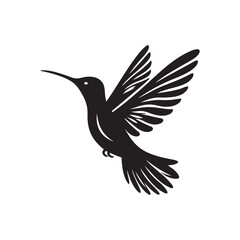 Fototapeta premium Flying birds silhouette flock. hand drawing. Not AI, Vector illustration.