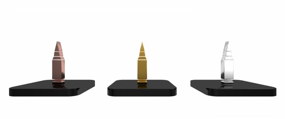 Colorful Bullet icon isolated on white background. Minimalism concept. 3D render illustration