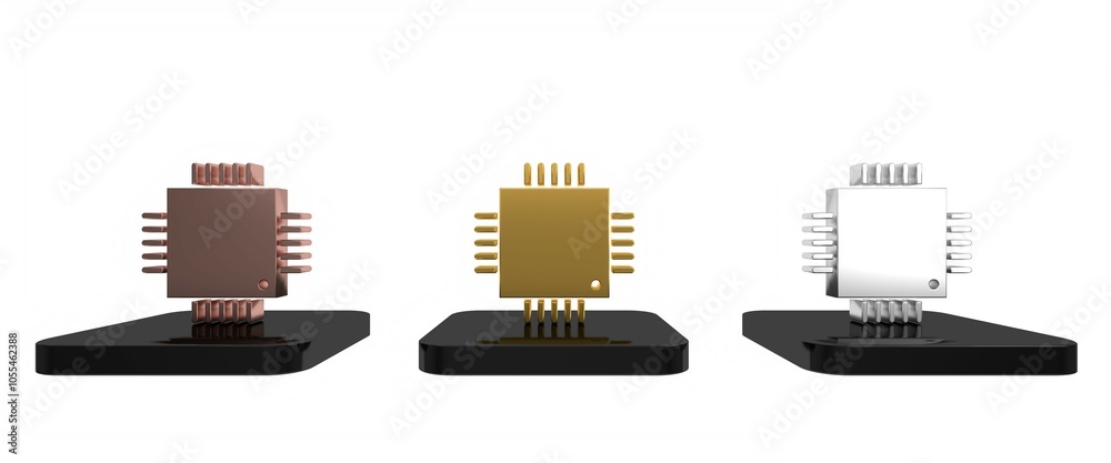 Poster colorful computer processor with microcircuits cpu icon isolated on white background. chip or cpu wi