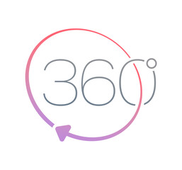 Obraz premium gradient 360 degree logo. 360 degree concept for business, technology world
