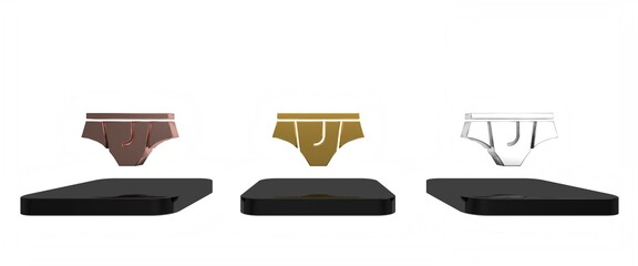 Colorful Underwear icon isolated on white background. Minimalism concept. 3D render illustration