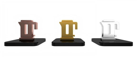 Colorful Electric kettle icon isolated on white background. Teapot icon. Minimalism concept. 3D render illustration