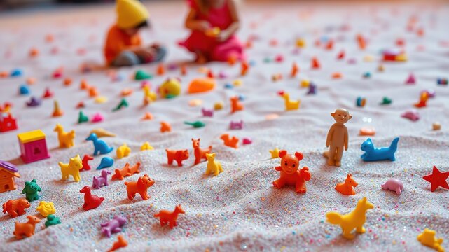 "Magical Sandcastles: Child Playing with Magic Sand and Molds" - Powered by Adobe