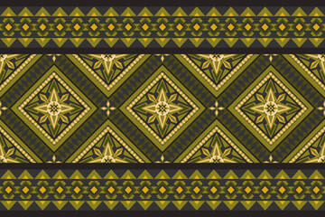 Vintage fabric pattern with yellow green color
