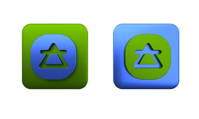 Colorful Air element of the symbol alchemy icon isolated on white background. Basic mystic elements. Square button. 3D render illustration