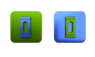 Colorful Candy icon isolated on white background. Square button. 3D render illustration