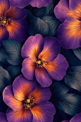 Vertical Seamless floral pattern beautiful flowers vector. Abstract pattern. Modern design template.