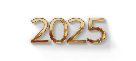 2025 golden new year symbol 3d-illustration