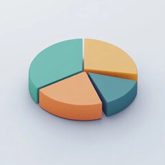Obraz premium Pie chart on white isolated background