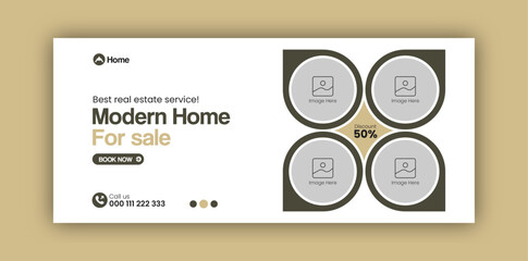 Real estate business facebook cover design template for social media or web banner design template   