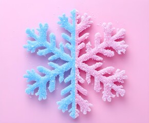 Naklejka premium Minimalist snowflakes on a plain background, soft pastel shades