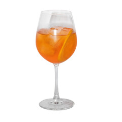 Aperol Spritz Cocktail: Refreshing summer drink in a stemmed glass 