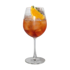 Aperol Spritz Cocktail: Refreshing summer drink in elegant wine glass