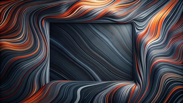 Contemporary Geometric Border Design in Monochrome with Copy Space