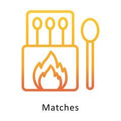 Matches Vector Outline Gradient Design icon. Winter Travelling Symbol on White backgroud EPS 10 file