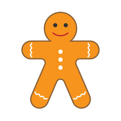 Gingerbread man. Christmas decoration sign symbol. Vector illustration image.