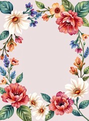 Obraz premium frame with flowers