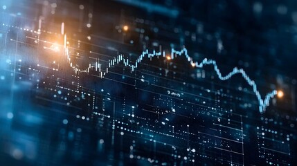 Obraz premium Abstract digital financial data visualization with graphs