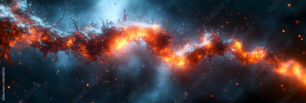 Aufkleber cosmic explosion,with fiery energy and luminous eruptions,illuminating the mysterious depths of the 
