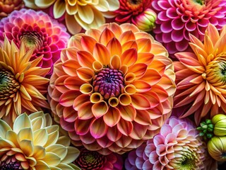 Macro Photography of Floral Swirls in a Tapestry of Delicate Blooms for Nature Lovers and Garden Enthusiasts