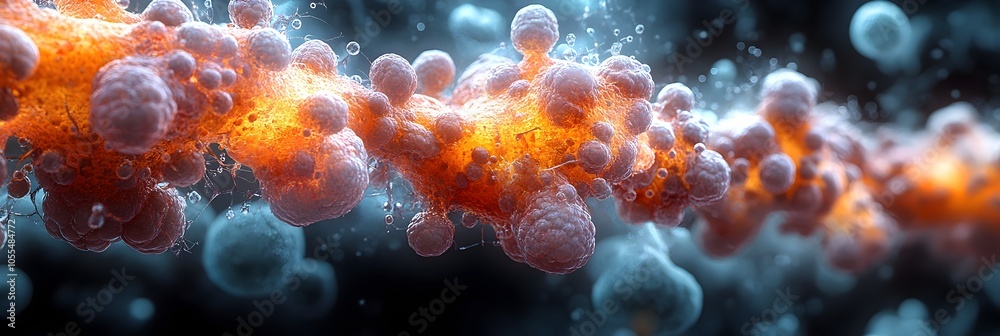 Fototapete detailed microscopic view showcasing the intricate structures and vibrant colors of various microsco