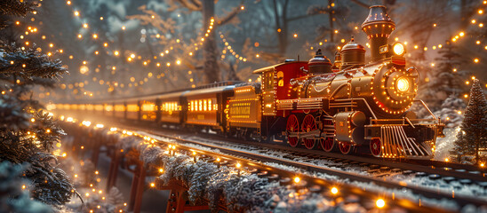 Christmas Train Set for Kids on a Festive Railway