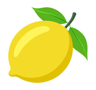 recommend clip art: Lemon colorful fruit. Modern flat style. Natural citrus fruit vegetarian food. Vector illustration