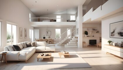 Fototapeta premium Photo modern style interior room,kithchen,bathroom 3d illustration